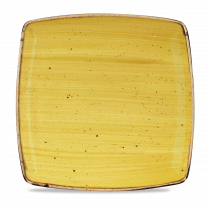 Churchill Stonecast Deep Square Plate Mustard Yellow 26.8cm-10.6"