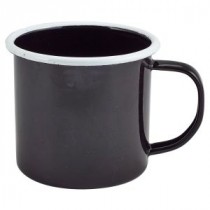 Berties Black/White Rim Enamel Mug 36cl-12.5oz