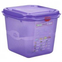 Genware Polycarbonate Allergen Container Purple GN 1/6 150mm Deep 2.6L