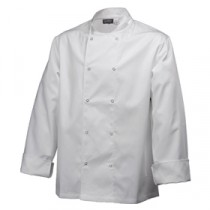 Genware Basic Stud Chef Jacket Long Sleeve White XS 32"-34"