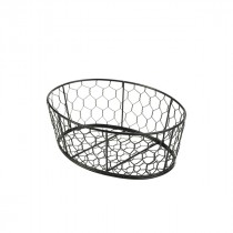 Genware Black Wire Basket Oval 23x17x10.5cm